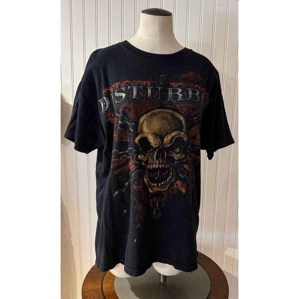 DISTURBED Indestructible Skull T-Shirt Y2k‎
